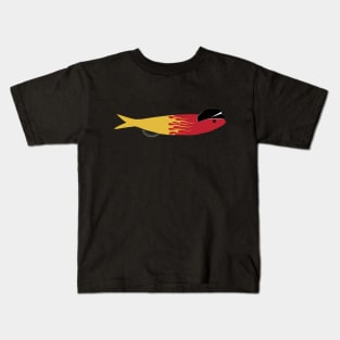 Rockabilly sardine with flames Kids T-Shirt